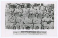 &lsquo;Essex County Cricket Club 1949&rsquo;. Mono real photograph plain back postcard of the Essex team seated and standing in rows wearing cricket attire. Players&rsquo; names printed to lower margin. Official stamp to verso for A. Wilkes & Son, West Bromwich. Postally u