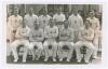 Hampshire C.C.C. 1938. Original mono real photograph postcard of the Hampshire team seated and standing in rows wearing cricket attire. Players’ names to typed label to verso include Paris (Captain), Creese, Pothecary, Boyes, Herman, Arnold, Walker, McCor