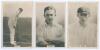 Derbyshire C.C.C. Three Godfrey Phillips &lsquo;Pinnace&rsquo; premium issue cabinet size mono real photograph plain back trade cards of L. Oliver (Derbyshire 1908-1924) full length in batting pose, no. 125.C. A rarer card in this format, not seen or listed in Derek 