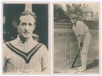 Hampshire C.C.C. Two Godfrey Phillips &lsquo;Pinnace&rsquo; premium issue cabinet size mono real photograph plain back trade cards of E.R. Remnant (Hampshire 1908-1922) depicted head and shoulders, no. 111.C., and A.L. Hosie (Oxford University & Hampshire 1913-1935) 
