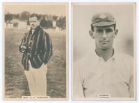 Hampshire C.C.C. Two Godfrey Phillips &lsquo;Pinnace&rsquo; premium issue cabinet size mono real photograph plain back trade cards of Hon. L.H. Tennyson (Hampshire & England 1913-1935), depicted three quarter length in blazer, no. 97.C. and [J.A.] Newman (Hampshire 1