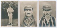 Middlesex C.C.C. Three Godfrey Phillips &lsquo;Pinnace&rsquo; premium issue cabinet size mono real photograph plain back trade cards of J.W. Hearne (Middlesex & England 1909-1936), full length wearing cap and holding a ball, no. 48.C, Hon. C.N. Bruce (Oxford Universi