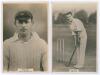 Northamptonshire C.C.C. Two Godfrey Phillips &lsquo;Pinnace&rsquo; premium issue cabinet size mono real photograph plain back trade cards of [C.N.] Woolley (Gloucestershire & Northamptonshire 1909-1931), head and shoulders wearing a cap, no. 108.C, and the rarer card