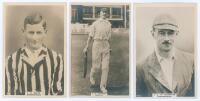 Somerset C.C.C. Three Godfrey Phillips &lsquo;Pinnace&rsquo; premium issue cabinet size mono real photograph plain back trade cards of J.C. White (Somerset & England 1909-1937), depicted head and shoulders in blazer, no. 99.C, P.R. Johnson (Cambridge University & Som