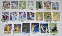 Australia signed Classic Cricket Cards &lsquo;International Cricketers&rsquo; series. Twenty cards, each signed by the featured player. Card numbers are 194, 208, 209, 244, 291, 296, 339, 391, 412, 413, 416, 433, 458, 475, 478, 479, 486, 501, 504 and 522, including H