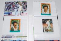Pakistan and Bangladesh cricketer postcards and collectors cards. Black album comprising a mixed selection of 100 modern trade and collectors cards and player postcards. Collectors card series include Classic Cricket Cards, World Cup England &lsquo;99, Stimorol