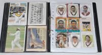 West Indies cricketer postcards and collectors cards. Black binder comprising a mixed selection of approx. 100 modern trade and collectors cards and player postcards. Collectors card series include Classic Cricket Cards, Stimorol, ACB Futera, Butter &lsquo;em U