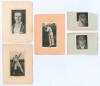 Signed cigarette cards early 1900s. Five mono real photograph cigarette cards, each individually laid to small album page. Two are signed in ink to the photographs by Surrey & England players, Jack Hobbs and Herbert Strudwick, three signed to the album pa - 2