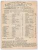 &lsquo;All England Eleven against United Eleven, for the Benefit of The Cricketers&rsquo; Fund)&rsquo; 1861. Early original double sided scorecard with complete printed scores for the match played at Lord&rsquo;s, 3rd- 5th June 1861. All England batted first, making only 74 with
