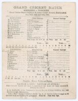 &lsquo;Grand Cricket Match. Middlesex v. Yorkshire&rsquo; 1883. Early original single sided scorecard for the match played at St. John&rsquo;s Cricket Ground, Fartown, Huddersfield, 23rd- 25th August 1883. Incomplete printed and handwritten scores. Middlesex elected to bat