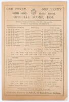 &lsquo;Sussex v. Cambridge University&rsquo; 1890. Early original scorecard with complete printed scores for the remarkable match played at The County Ground, Hove, 19th- 21st June 1890. In a record high scoring match, Cambridge University batted first and reached 17