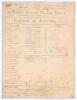 Australia tour to England 1893. ‘England v. Australia’. Second Test, Kennington Oval, 14th- 16th August 1893. Early original double sided scorecard with incomplete printed scores. W.G. Grace, captaining a strong England team, won the toss and batted first