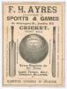 Australia tour to England 1893. ‘England v. Australia’. Second Test, Kennington Oval, 14th- 16th August 1893. Early original double sided scorecard with incomplete printed scores. W.G. Grace, captaining a strong England team, won the toss and batted first - 2