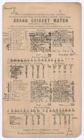Australia tour to England 1896. Ranjitsinhji&rsquo;s Test debut. England v. Australia, 2nd Test, Old Trafford. Early original single sided scorecard with complete handwritten scores in ink for the match played 16th- 18th July 1896. In a high scoring match Austr