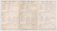 &lsquo;Middlesex v. Surrey&rsquo; 1898-1900. Three early original double sided scorecards with complete printed scores for county matches played at Lord&rsquo;s. Matches are 8th- 10th August 1898, Middlesex won by 136 runs, James Douglas scoring 112no in their second innin