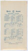 &lsquo;Gentlemen v. Players&rsquo; Centenary match 1906. Early original commemorative silk scorecard for the match played at Lord&rsquo;s, 9th- 11th July 1906. The Gentlemen elected to bat first and were bowled out for 167 with Arthur Fielder taking all ten wickets for 90 