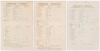 Hampshire C.C.C. 1907-1910. Five early original double sided scorecards for Hampshire ‘home’ matches played at the County Ground, Southampton. The scorecards, all with incomplete printed and/ or handwritten scores are for matches v. Surrey, 25th- 27th Jul