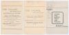 Hampshire C.C.C. 1907-1910. Five early original double sided scorecards for Hampshire ‘home’ matches played at the County Ground, Southampton. The scorecards, all with incomplete printed and/ or handwritten scores are for matches v. Surrey, 25th- 27th Jul - 2