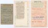 Sussex C.C.C. 1909-1913. Three original double sided scorecards for matches played by Sussex. Matches are v. Cambridge University at Fenner&rsquo;s, 7th- 9th June 1909, incomplete printed scores, Sussex (179 & 263) beat Cambridge (107 & 327) by only eight runs, - 2