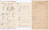 England v South Africa 1924. Original commemorative silk scorecard for the 1st Test played at Edgbaston, 14th- 17th June 1924. England were put in to bat and scored 438 with five batsmen scoring over fifty (Hobbs 76, Sutcliffe 64, Woolley 64, Hendren 74 a - 2