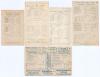 The Ashes. England v Australia 1926. Set of five original scorecards for each of the Test matches in the 1926 Ashes series. 1st Test, Trent Bridge 12th- 15th June, players listed at the start of play. 2nd Test, Lord’s 26th- 29th June, incomplete printed a