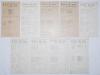 Wartime cricket 1945. A good selection of eighteen official scorecards for matches played in at Lord&rsquo;s 1945. Matches are R.A.A.F. v. British Empire XI 12 May, England v. Australia 19th- 22nd May, An England XI v. West Indies 2nd June, R.A.F. v. British Em