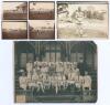 Oxford and Cambridge University athletics 1900s- 1950s. Four original candid style sepia photographs depicting athletics at Iffley Road, Oxford c.1912. Athletes are depicted in a running race, hurdles, and high jump. Each 3.5”x2.5”. Photographer unknown. 