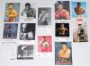 International boxing signatures 1940s onwards. A good selection of over seventy mainly modern signatures of boxers including eleven signed colour and mono promotional cards. Signatures are Frank Bruno, Barry McGuigan, Denzil Brown (two different), Francis