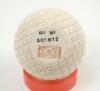 Golf ball match holder. Early match holder with silver rim, hallmarked Chester 1893. The ball design typical of a machine cut gutty ball. ‘S and S’ mark to base for Silversmiths Cornelius Saunders & Francis Shepherd. Incised makers name of Macintyre. Reg - 2