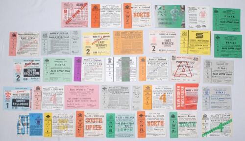 Welsh Rugby Union 1959-1997. A selection of match tickets, programmes, menus etc. relating to Welsh rugby. Includes approx. thirty five original admission tickets, the majority for matches played at Cardiff Arms Park, including Home Internationals, tour m