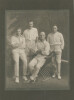 M.C.C. tour of South Africa circa 1913-1914. Large excellent sepia portrait photograph of four of the South African Test players who played in the series, Herbie Taylor, Arthur William ‘Dave’ Nourse, Claude Carter and Joe Cox, Nourse sitting centrally in 