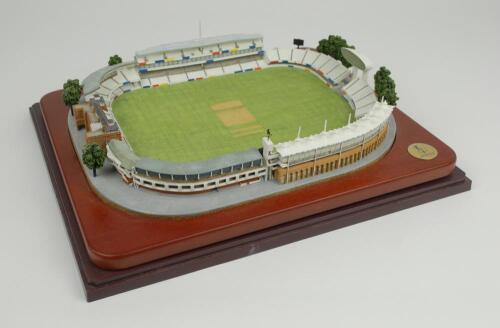 &lsquo;Lord&rsquo;s Cricket Ground&rsquo; by Alan Mynall. Large and detailed scale model of the ground, showing stands scoreboards pavilion media centre pitch etc. Produced by Danbury Mint in 1998. Authorised by M.C.C. With fitted perspex lid as issued. Approx 12.5&rdquo;x10.5&rdquo;.