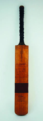 Charles Phillip Mead. Hampshire & England 1905-1936.Gunn & Moore ‘Autograph’ cricket bat used by Mead in the cricket season of 1934 to make centuries against the Australians at Southampton and Yorkshire at Bournemouth. The bat has the handwritten ink insc