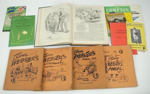 Tom Webster’s Annuals 1920’s. Selection of four Annuals for 1923, 1924, 1926 and 1927 containing Webster’s cartoons, featuring many sports, including cricket, football, horse racing, golf, billiards, boxing, boat race etc, published in the Daily Mail for 