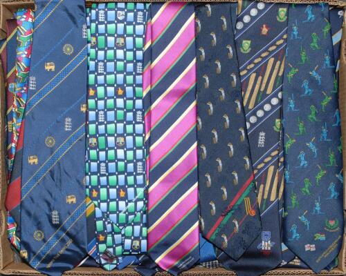 Cricket ties 1970&rsquo;s-2020&rsquo;s. Very good selection of almost 200 cricket ties. Ties include commemorative, Club, Cornhill, World Cups, Benefits & Testimonials, Ashes series, Test series, overseas ties, good Yorkshire and Lancashire interest. Earlier ties inc