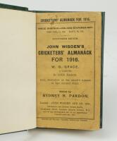 Wisden Cricketers’ Almanack 1893 to 2016. 30th to 153rd editions. Excellent complete run of one hundred and twenty four editions of the Almanack. All of the editions bound in dark green boards, with gilt titles to spine, with original wrappers or covers w