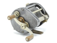 A very rare Hardy Silex Rex bait casting reel, twin reverse tapered ebonite handles on shaped cross bar nickel silver winding arm, ribbed brass foot, level line mechanism, milled nickel silver spindle caps, rear optional nickel silver check lever, rim 