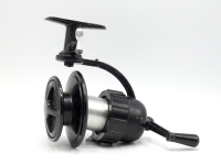 A rare Allcock's OTO 44 threadline casting reel, off-set drum with oscillating Felton Crosswind style line lay system, rear mounted winding handle, swivelling brass foot with milled alloy line guide and domed alloy gear housing with tension adjusting col
