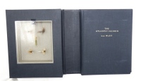 Lee Wulff: The Atlantic Salmon, 1989, signed ltd. ed. 27/105, pub. Angler's & Shooter's Press, col. and b/w photo plts., b/w illust. throughout text, blue clo. bdg., bound with five actual specimen flies tied by the author and box mounted to inside front 