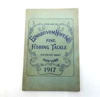A scarce Edward Vom Hofe 1917 Tackle Catalogue, blue paper soft covers printed details and 112 Fulton St. address, verso printed Tarpon with "Gold Medal Buffalo 1901" and "Gold Medal St. Louis 1904" above and below, b/w illust. throughout text, 173pp, bo