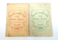 An Edward Vom Hofe 1923 Tackle Catalogue, 26th ed., cream soft covers, red printed details and 92 Fulton address, verso printed Tarpon, b/w illust. throughout text, 155pp, bound in Order Sheets to rear and a similar Edward Vom Hofe 1924 Tackle Catalogue, 