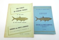 An Edward Vom Hofe Tackle Catalogue 1941, blue soft covers with gilt Tarpon emblem, 113-115 South Sixteenth St. address details, b/w illust. throughout text, 143pp, bound in Oder Sheets to rear, clean copy and another Edward Vom Hofe Catalogue for 1950, 