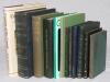 Cricket books. Eleven titles, several bound in full leather boards with gilt titles to spine. Titles include &lsquo;Scores of the Oxford & Cambridge Cricket Matches from 1827&rsquo;. H. Perkins 1898, &lsquo;The Blues and Their Battles with scores of all Cricket Matches pla