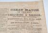 ‘The Great Match of Cricket. Yorkshire & Norfolk’ 1834. Original four page broadsheet copy of the ‘The Norfolk Chronicle and Norwich Gazette’ newspaper dated 7th June 1834. Page three features an advertisement for the match to be played ‘at Norwich, Wedne