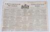 ‘The Great Match of Cricket. Yorkshire & Norfolk’ 1834. Original four page broadsheet copy of the ‘The Norfolk Chronicle and Norwich Gazette’ newspaper dated 7th June 1834. Page three features an advertisement for the match to be played ‘at Norwich, Wedne - 2