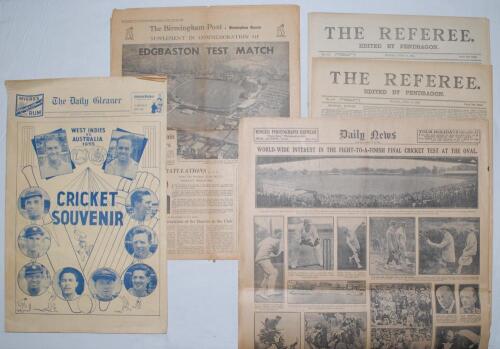 Original newspapers 1860s-2000s. A comprehensive collection of over eighty home and overseas newspapers, the majority complete copies, with good cricket coverage. Issues include ‘The Daily Gleaner’, Kingston, Jamaica, June 1955 ‘Cricket Souvenir’ for ‘Wes