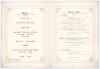 Black Hats v White Hats 1880-1901’. Official menu and toast list for ‘The Twenty First Annual Dinner and Meeting of the members and friends of the Ilkley Tradesmen’s Cricket Teams held at The Lister’s Arms Hotel, Ilkley on Wednesday 18th September 1901’. - 2