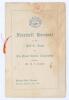 M.C.C. tour to South Africa 1922/23. Official menu for the ‘Farewell Banquet to the M.C.C. Team by the Natal Cricket Association’ held at the Durban Club, Durban, 20th February 1923. The menu with paper wrappers, red and yellow ribbon tie. Printed title a