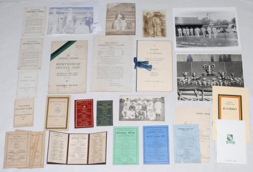 Club fixture cards, photographs etc. 1866 onwards. A selection of mainly early original Club fixture/ rules cards, photographs, menus etc. Folding fixture cards include Alliance C.C. (Nunhead) 1866 (Qty 3), 1871, 1872, Rusholme C.C. (Lancashire) 1887, Roy