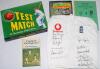 Mixed cricket ephemera. Box comprising a selection of ephemera including signed autograph sheets and pages, signed cricket balls, Gough, King etc, signed print, Western Australia v Rest of Australia 1987 signed by both teams, two commemorative printed han - 4